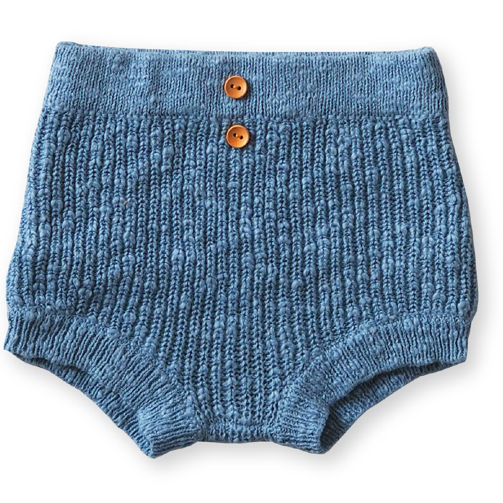 US stockist of Grown Clothing's cornflower ribbed bloomers.  Made from 100% Cotton.