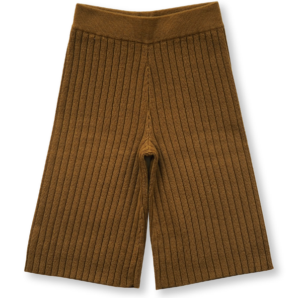 US stockist of Grown Clothing's gender neutral cotton Rib Flare Pants in Moss.