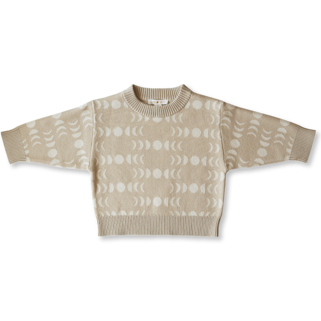 US stockist of Grown Clothing's organic cotton, Lunar Sweater in Natural.
