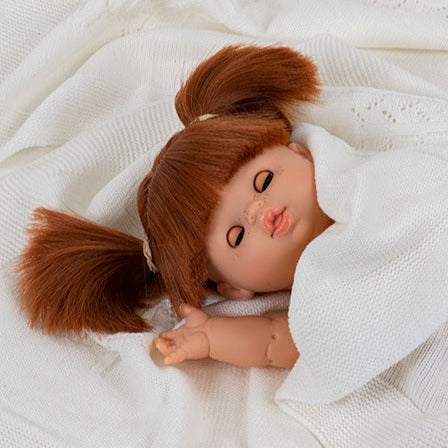 US stockist of Minikane's Sleepy Gabrielle Gordis girl doll with Brown eyes.