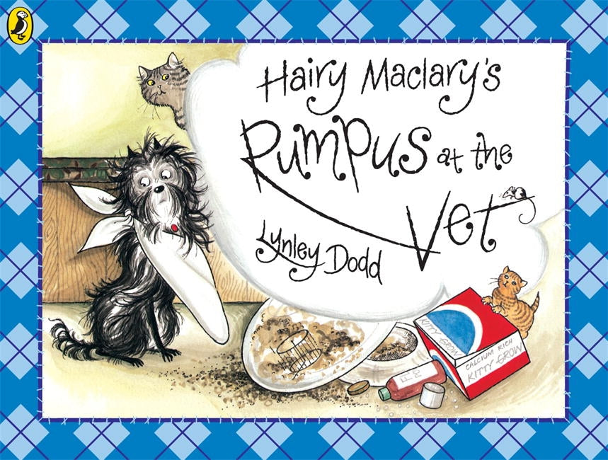 US stockist of New Zealand's children's book; Hairy McClary Rumpus at the Vet .  Written by Lynley Dodd in paperback format.