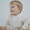 US stockist of Miann & Co's gender neutral jetstream cream baby waffle hooded sweatshirt.  Made from 100% waffle cotton.