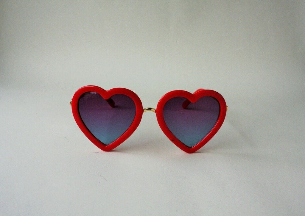 US stockist of Elle Porte's Heart shaped sunglasses in red.