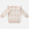 US stockist of Miann & Co's Frill Knit Sweater in Ballet Pink Gingham