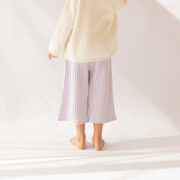 US stockist of Illoura the Label's 3/4 essential ribbed knit pants in Lilac
