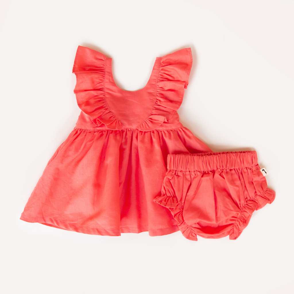 US stockist of Lacey Lane's 2pc Melanie Tinker Set.  In soft watermelon red.