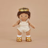 US stockist of Olli Ella's Dinkum Doll Gold Sparkle Set.  Features sparkly gold shoes and crown.