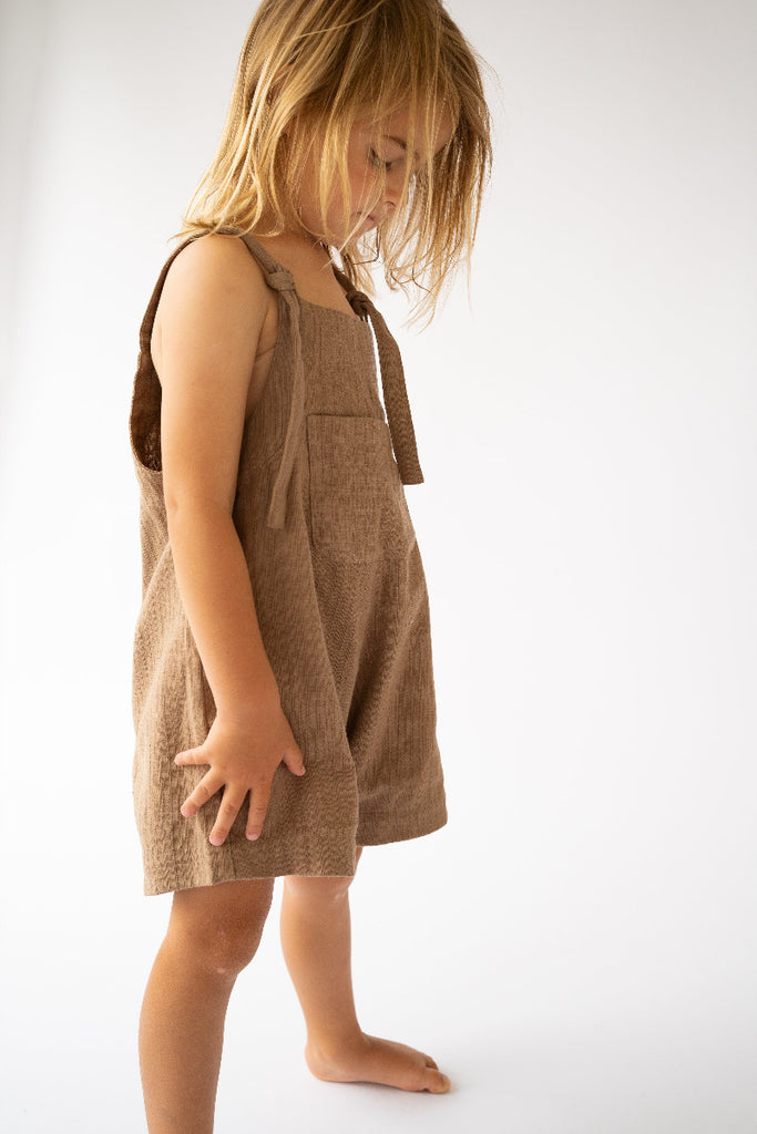 US stockist of Illoura the Label's Short Marlow Overalls - Chocolate