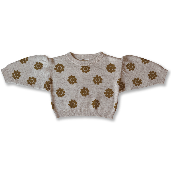 US stockist of Grown Clothing's organic cotton, Pansy sweater in Mocha Marle.