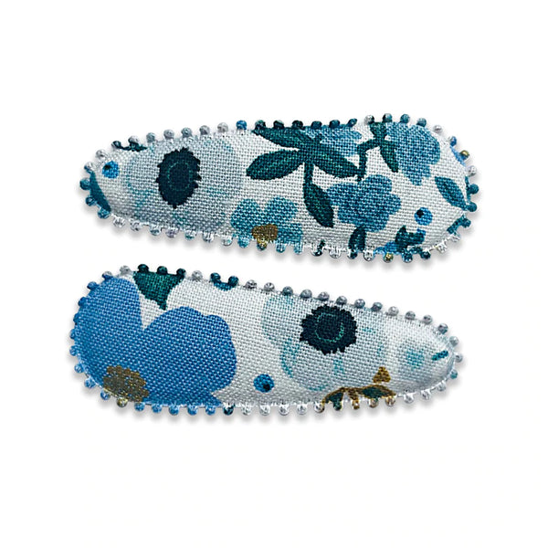 US stockist of Josie Joan's set of two Phoebe floral snap clips.