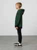 US stockist of Radicool Kids Tribe Hooded Sweatshirt in Dark Green.