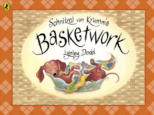 US stockist of Schnitzel Von Krumm's Basketwork paperback book.  Written by New Zealand author; Lynley Dodd.