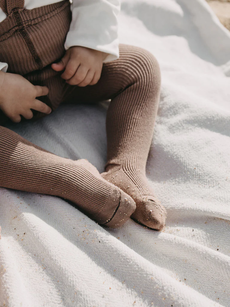 US stockist of Silly Silas' cotton footed tights in Granola