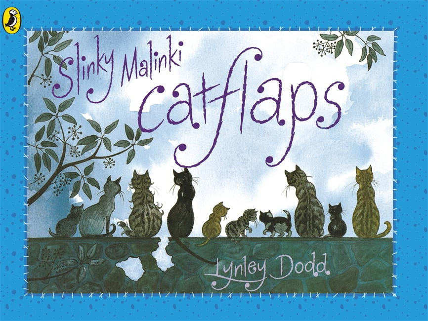 US stockist of Slinky Malinki Cat Flaps  paperback book.  Written by New Zealand author; Lynley Dodd.