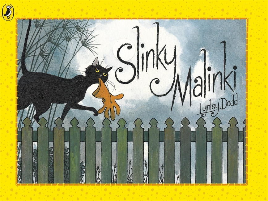 US stockist of Slinky Malinki  paperback book.  Written by New Zealand author; Lynley Dodd.
