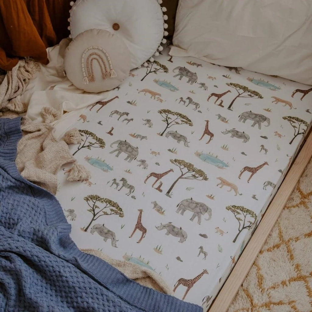 US stockist of Snuggle Hunny Kids safari crib sheet