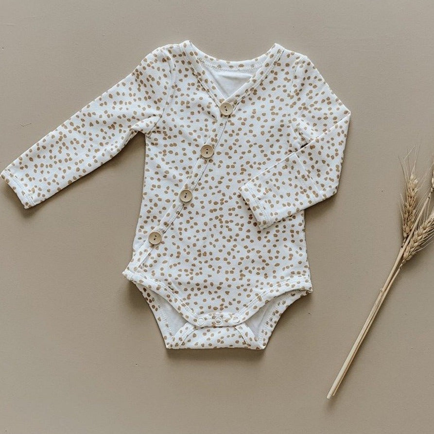 US stockist of Two Darlings Gold Speckle Rib Cotton Stretch Bodysuit