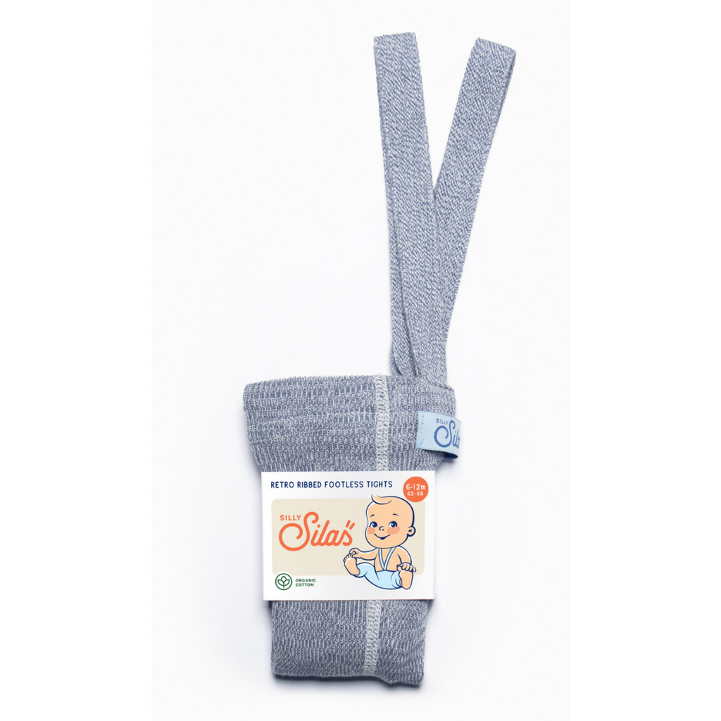 US stockist of Silly Silas' footless cotton tights in Marshmallow Sky.