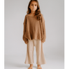 US stockist of Illoura the Label's 3/4 length rib essential knit pants in Biscuit.  Made from cotton with a slight flare.