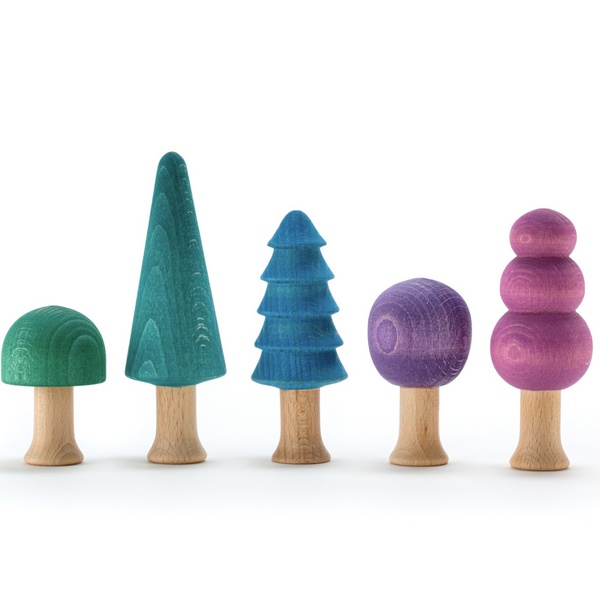 US stockist of Ocamora's set of 5 "Cold" Bosque trees.  Handmade from sustainable Beech wood. 