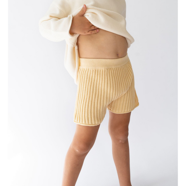 US stockist of Illoura the Label's essential ribbed knit shorts in Butter