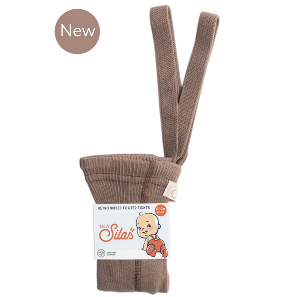 US stockist of Silly Silas' cotton footed tights in Granola