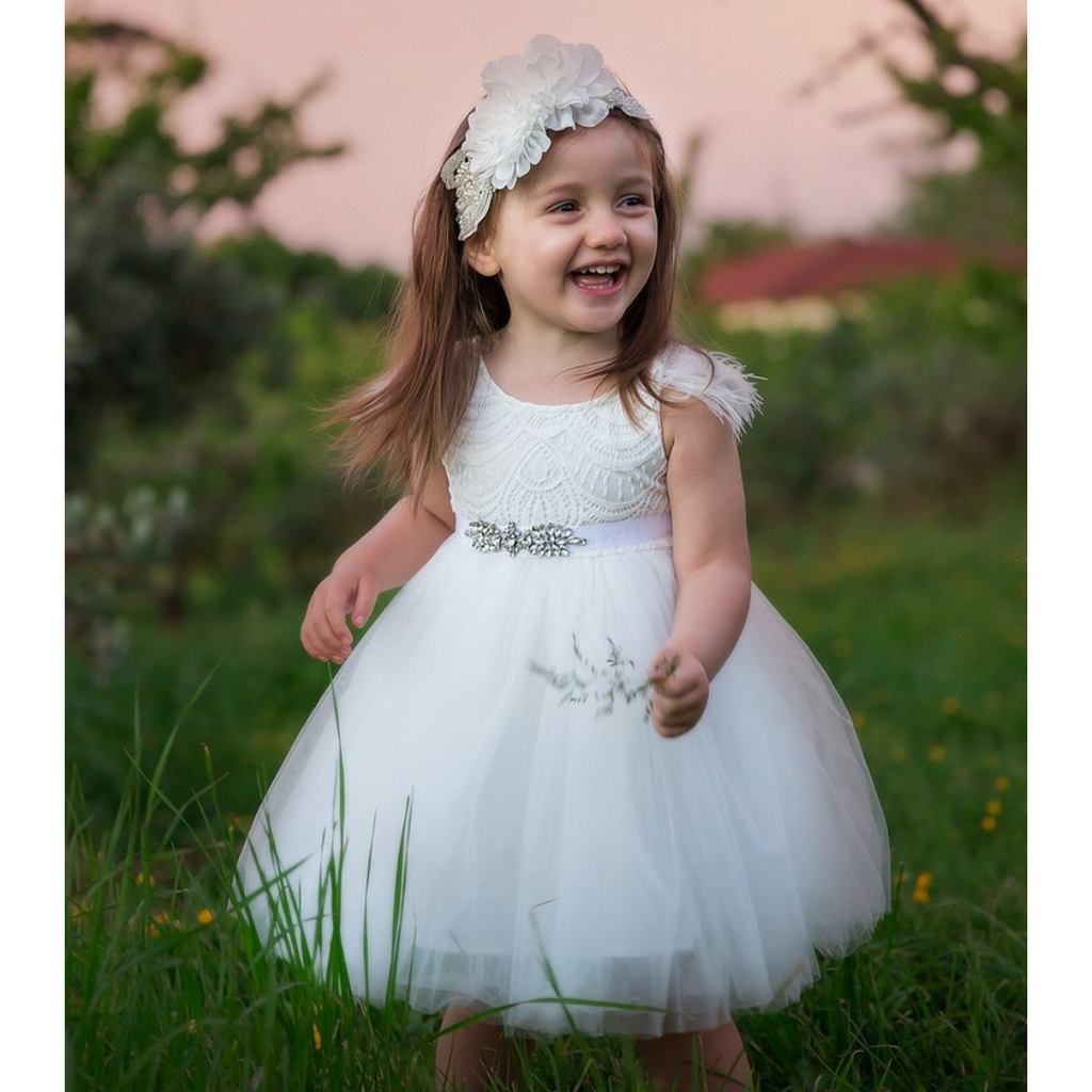 Karibou Kids USA Angelina Feather & Lace Gown The Little Kiwi Co Karibou Kids USA Angelina Feather & Lace Gown The Little Kiwi Co