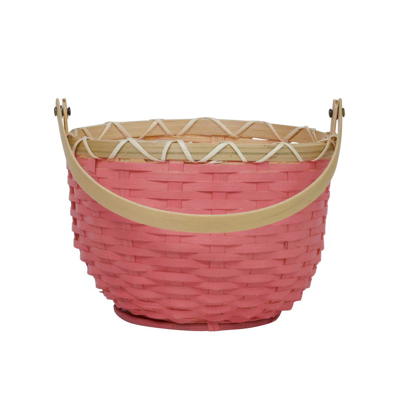US stockist of Olli Ella's handmade bamboo Small Blossom Basket in Raspberry
