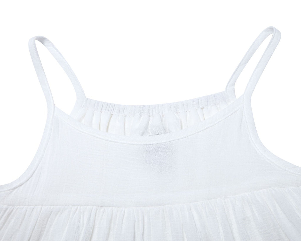US stockist of Donsje's handmade, Camille Dress in Daisy White.  Made from 100% cotton.
