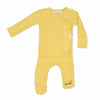 Stockist of Bonsie's rayon blend Sunrise yellow footie.  Top section has velcro wrap body which can be undone for skin to skin contact.  Elastic waist that can be pulled down for easy diaper changes. 