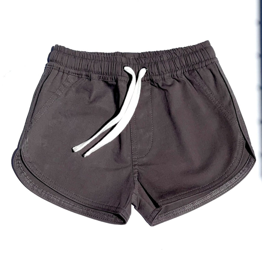 US stockist of Fini. the Label's soft cotton canvas boardshorts in Coal.