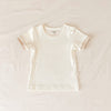 US stockist of India & Grace's short sleeve Cream t-shirt.  Made from soft ribbed cotton with hazelnut cuffs.