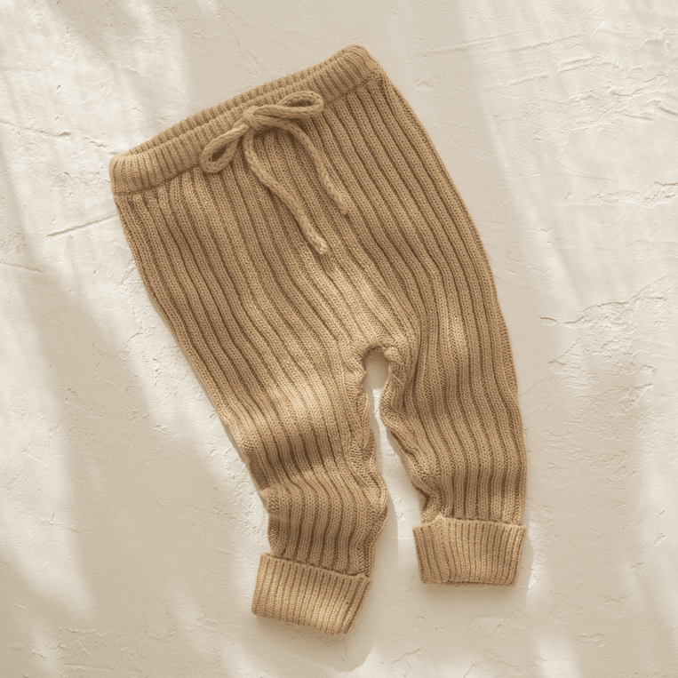 US stockist of Illoura the Label's gender neutral organic cotton Joey Ribbed Pants in Olive.