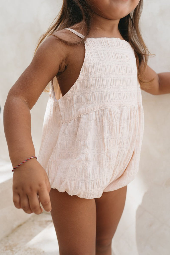 US stockist of Illoura the Label's Field Romper in Apricot.  