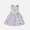 US stockist of Miann and Co's Lavender Grey Pinafore Dress made from cotton and linen.  Adjustable straps.