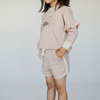 US stockist of Buck & Baa's Shadow pink shorts.  Made from organic terry cotton, with elastic waist, functional drawstring and pockets.