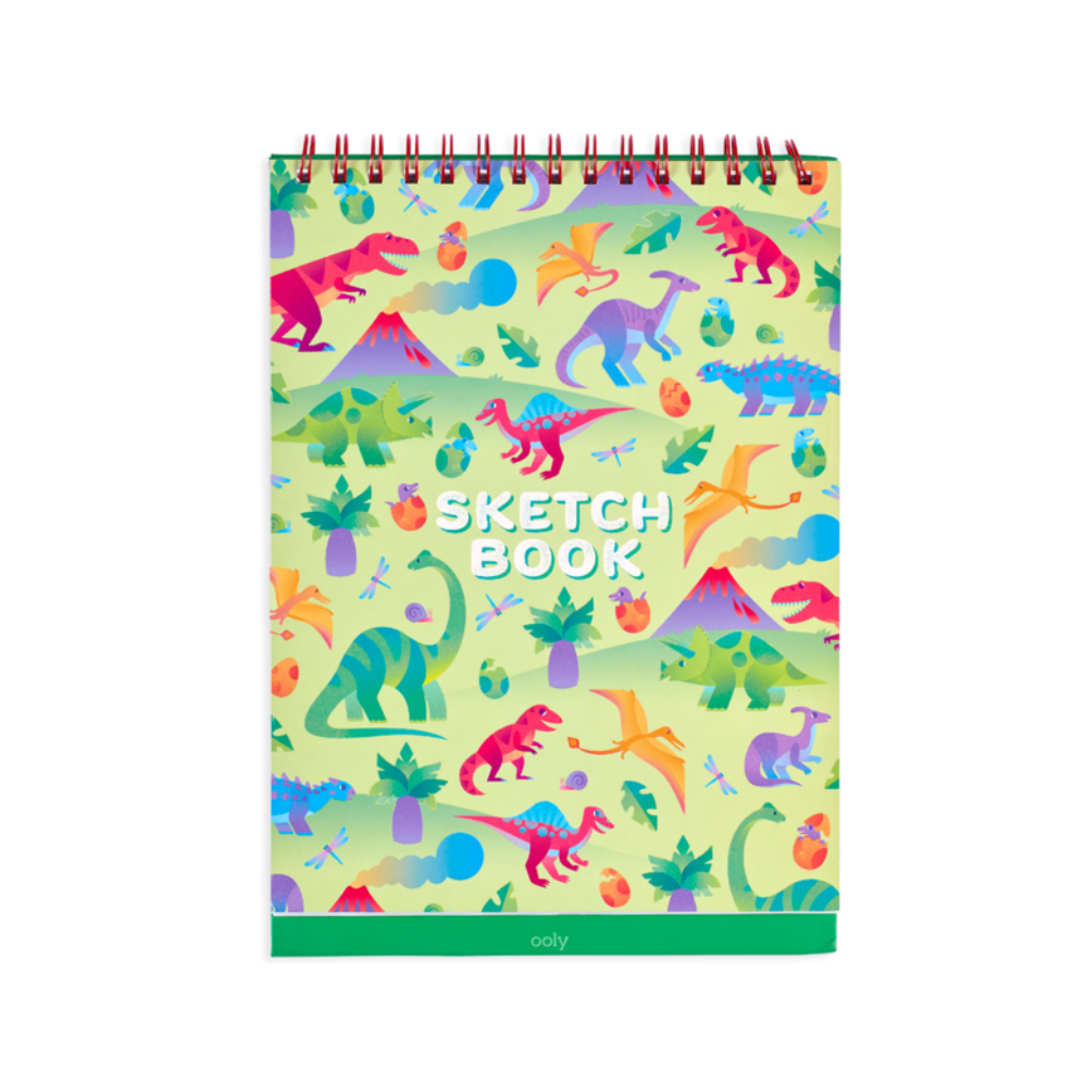Stockist of Ooly's daring dinos standing sketchbook.  Features 45 perforated pages of 8 x 10 120 gsm acid free white paper.  Cover has colorful dinosaurs on it.
