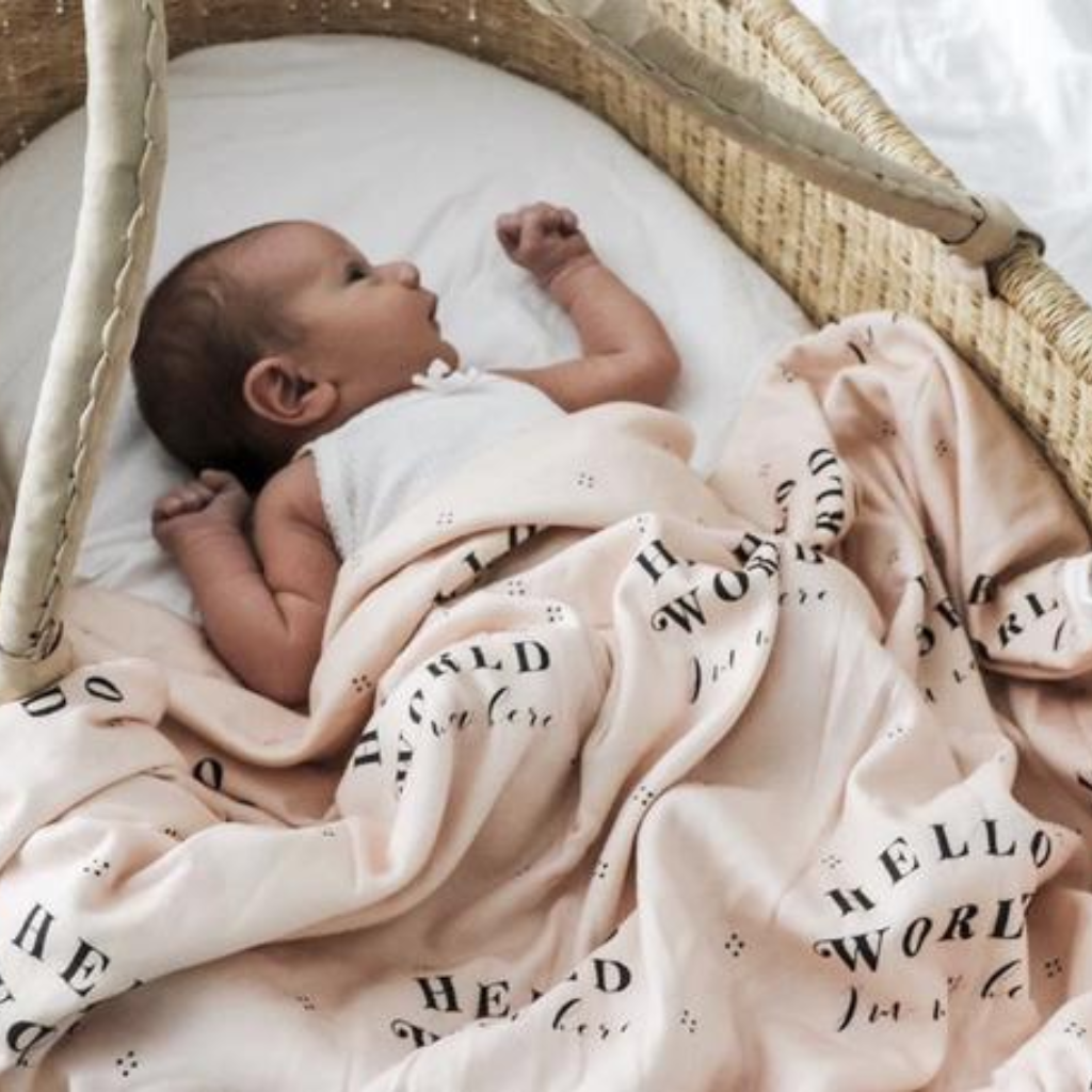 Piper Bug USA Hello World Peach Jersey Wrap The Little Kiwi Co