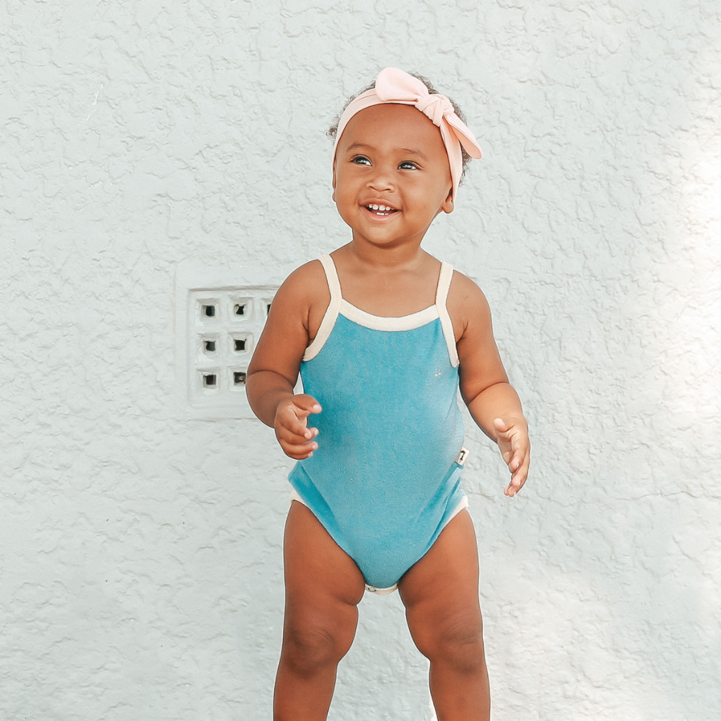 US stockist of Lacey Lane's Blue Gertie Terry Towelling Tank Bodysuit