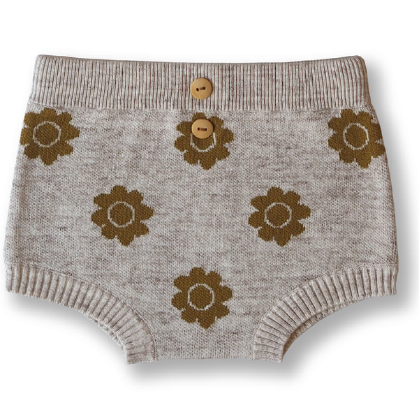 US stockist of Grown Clothing's organic cotton Pansy bloomers in Mocha Marle.