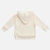 US stockist of Miann & Co's gender neutral jetstream cream baby waffle hooded sweatshirt.  Made from 100% waffle cotton.